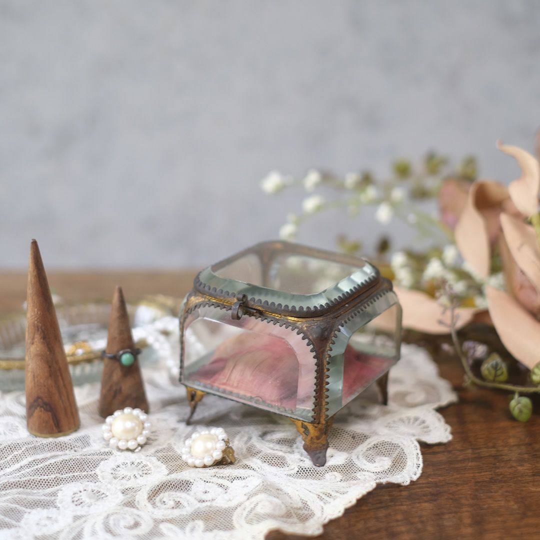 アンティークベベリングジュエリーボックス フランス 宝石箱