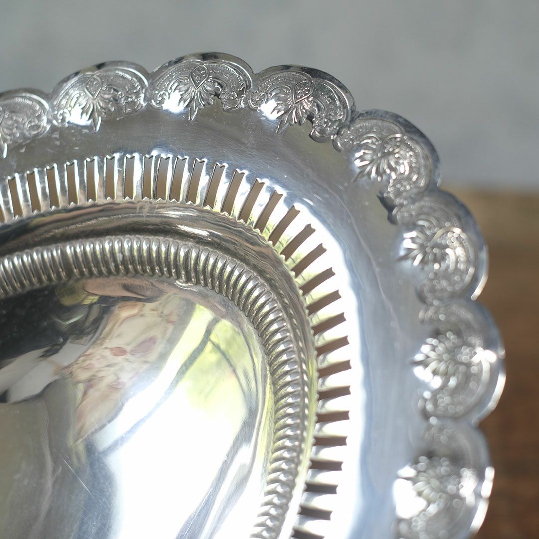 アンティークハンドルバスケット シルバープレート ヴィクトリアン イギリス6