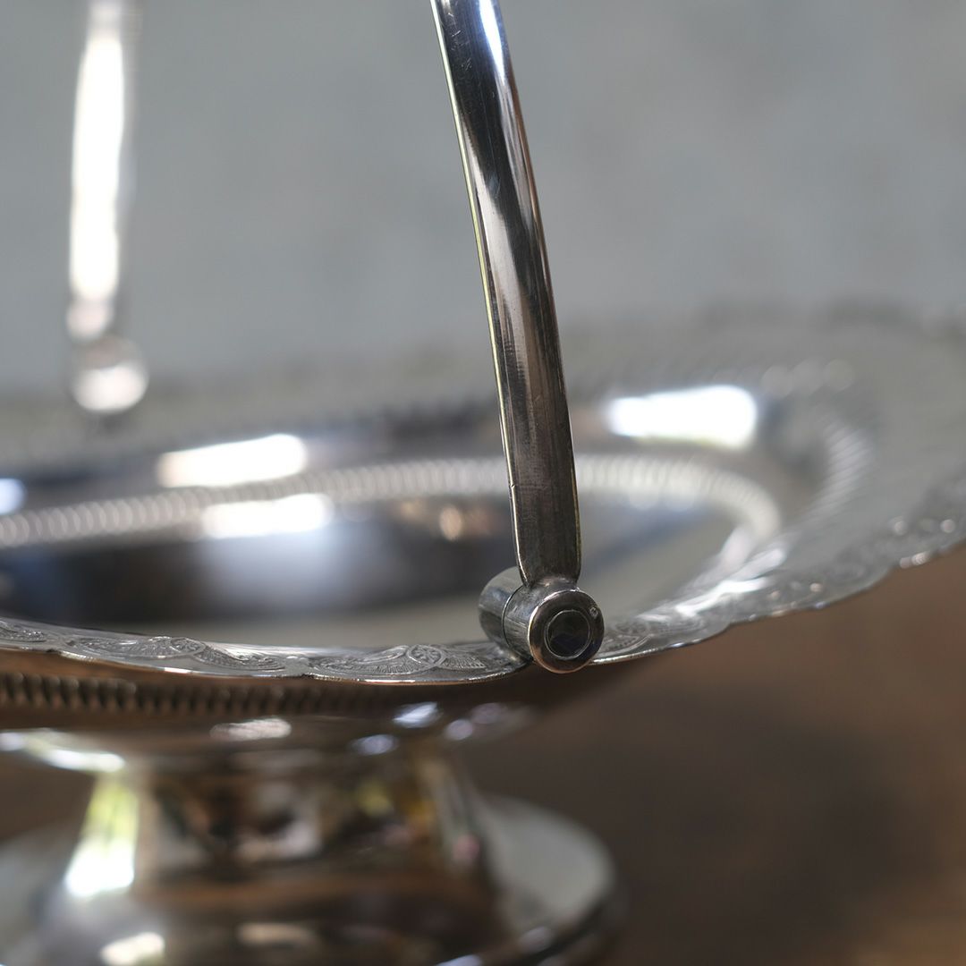 アンティークハンドルバスケット シルバープレート ヴィクトリアン イギリス7