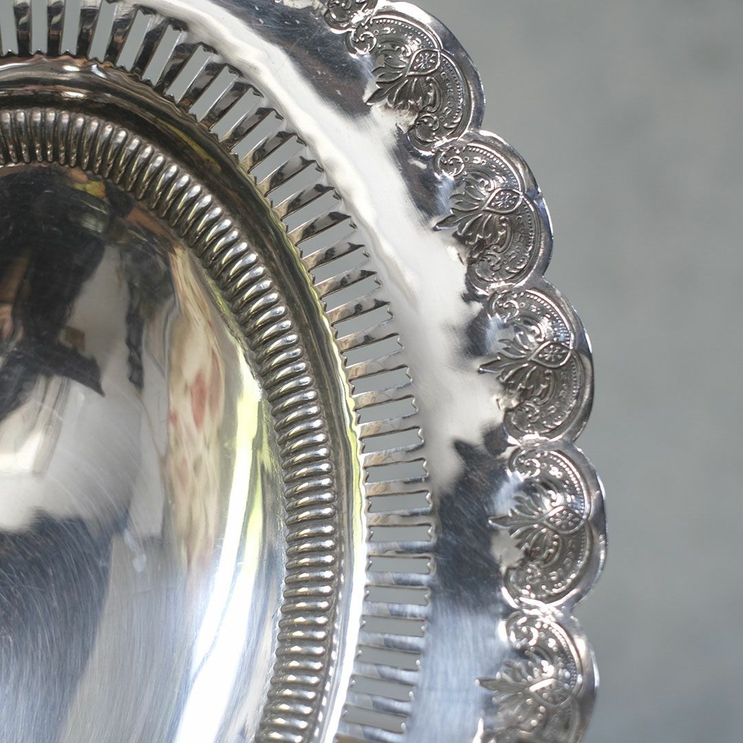 アンティークハンドルバスケット シルバープレート ヴィクトリアン イギリス8