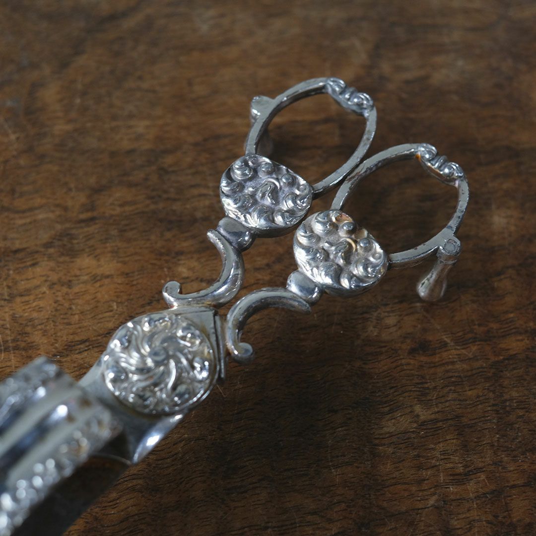 アンティーク キャンドルスナッファー シルバープレート製 ろうそく火消しハサミ 19世紀6