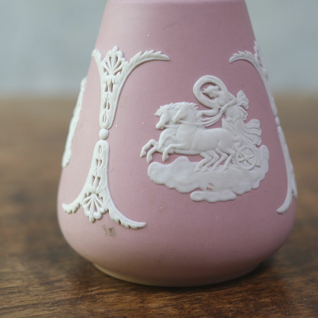 ヴィンテージ WEDGWOOD ウェッジウッドジャスパー フラワーベース ピンク 一輪挿し 花器6