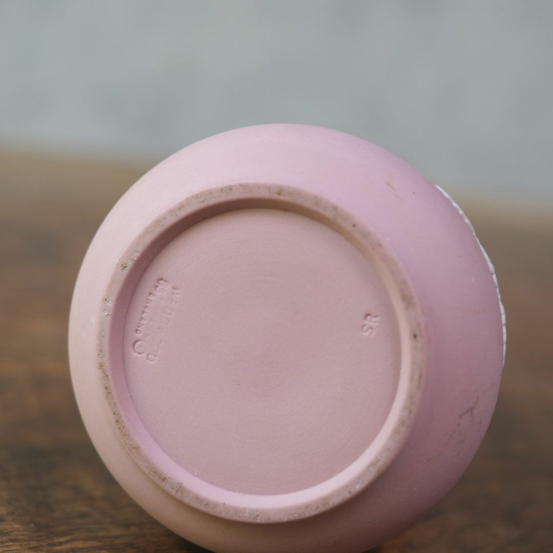 ヴィンテージ WEDGWOOD ウェッジウッドジャスパー フラワーベース ピンク 一輪挿し 花器8