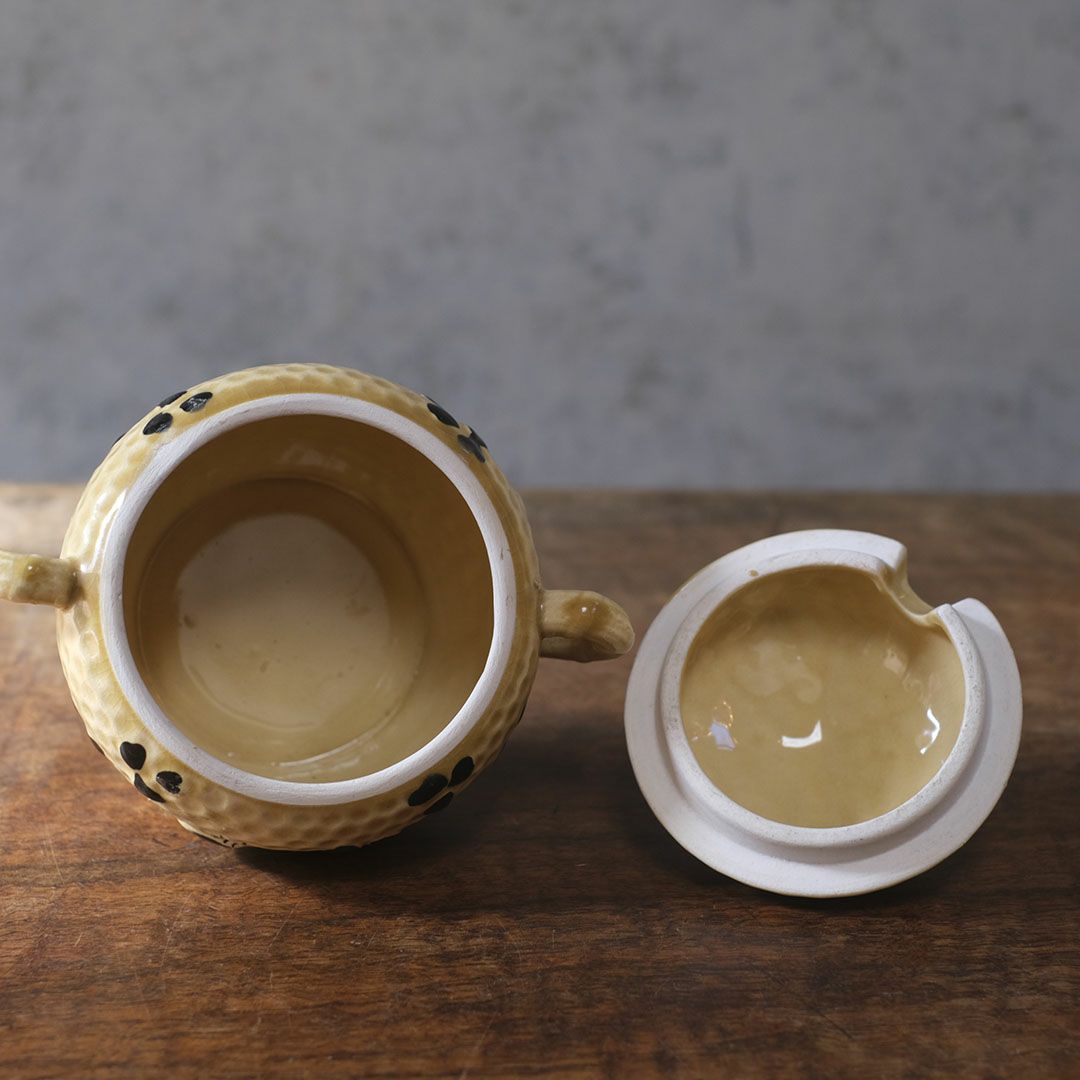 ヴィンテージ ハニーポット イギリス 蓋にとまった蜜蜂が可愛らしい6