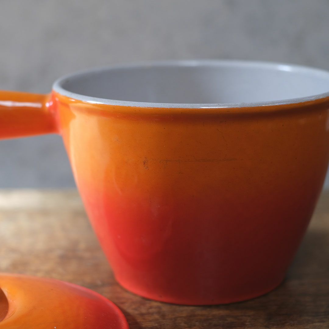 ヴィンテージ ル・クルーゼ LE CREUSET 鍋 オレンジ 片手鍋 フランス5
