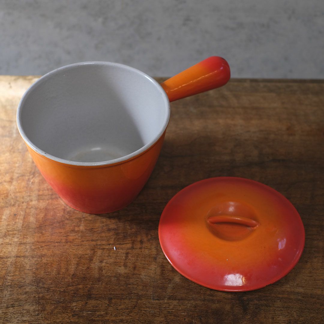 ヴィンテージ ル・クルーゼ LE CREUSET 鍋 オレンジ 片手鍋 フランス6