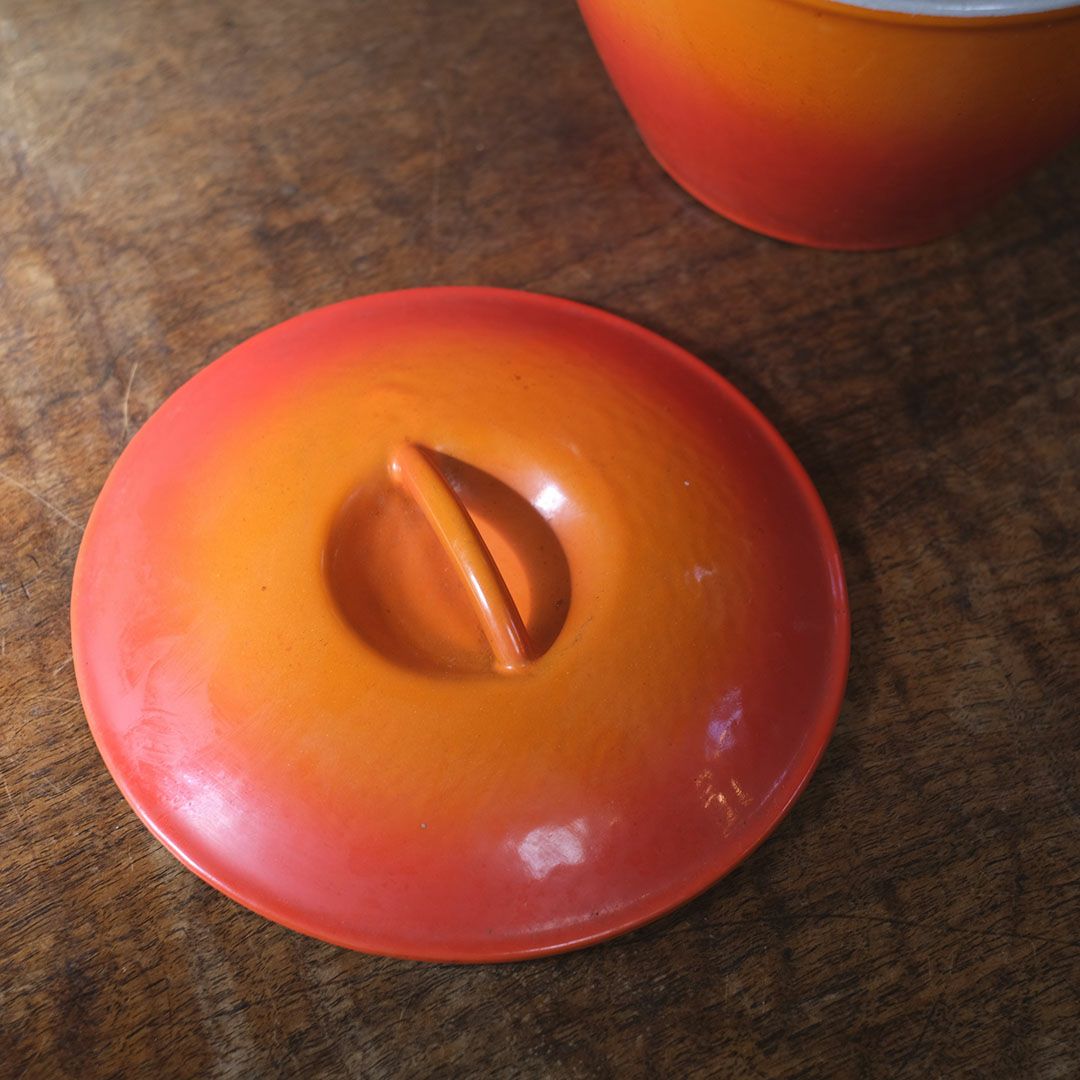 ヴィンテージ ル・クルーゼ LE CREUSET 鍋 オレンジ 片手鍋 フランス8