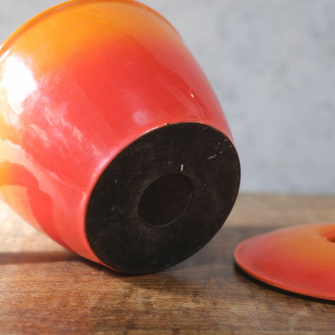 ヴィンテージ ル・クルーゼ LE CREUSET 鍋 オレンジ 片手鍋 フランス11