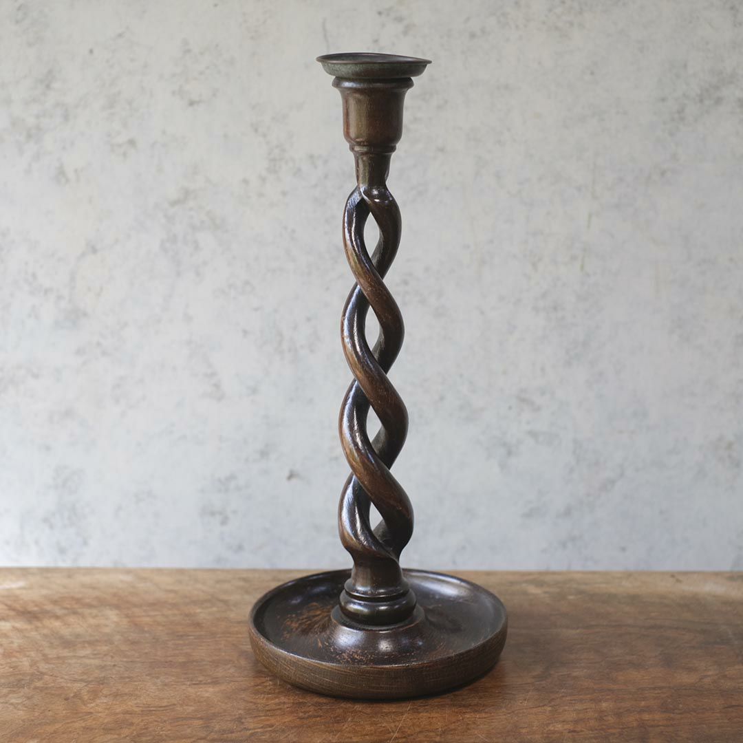 アンティークキャンドルスティックペア バリーツイスト 燭台 イギリス1