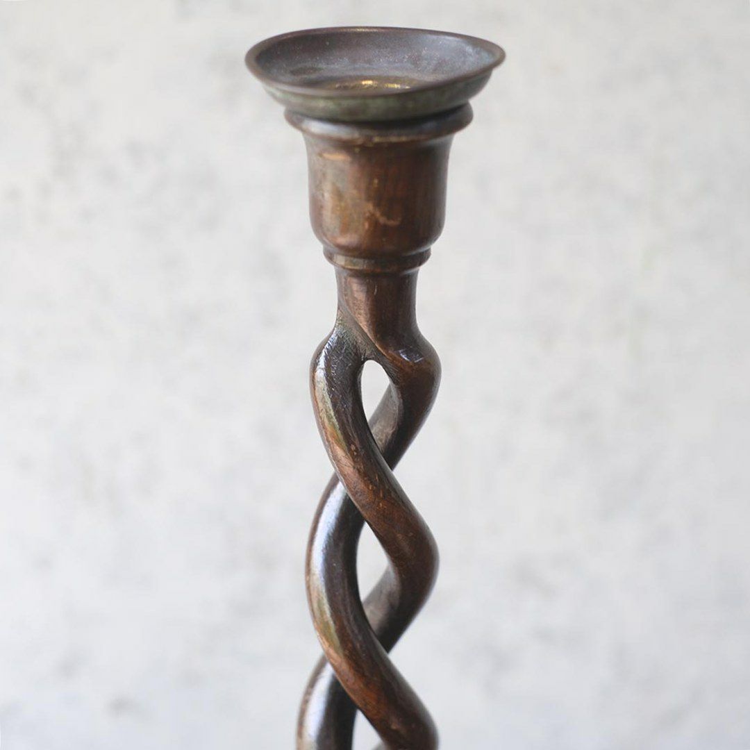 アンティークキャンドルスティックペア バリーツイスト 燭台 イギリス4