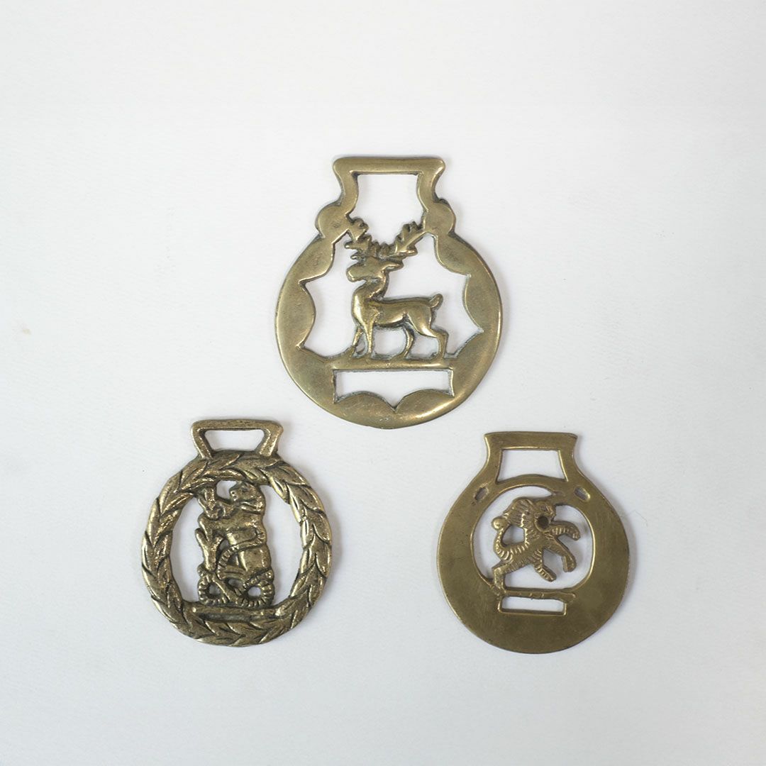 アンティーク馬具飾り イギリス 動物モチーフ真鍮製 ホースブラス2