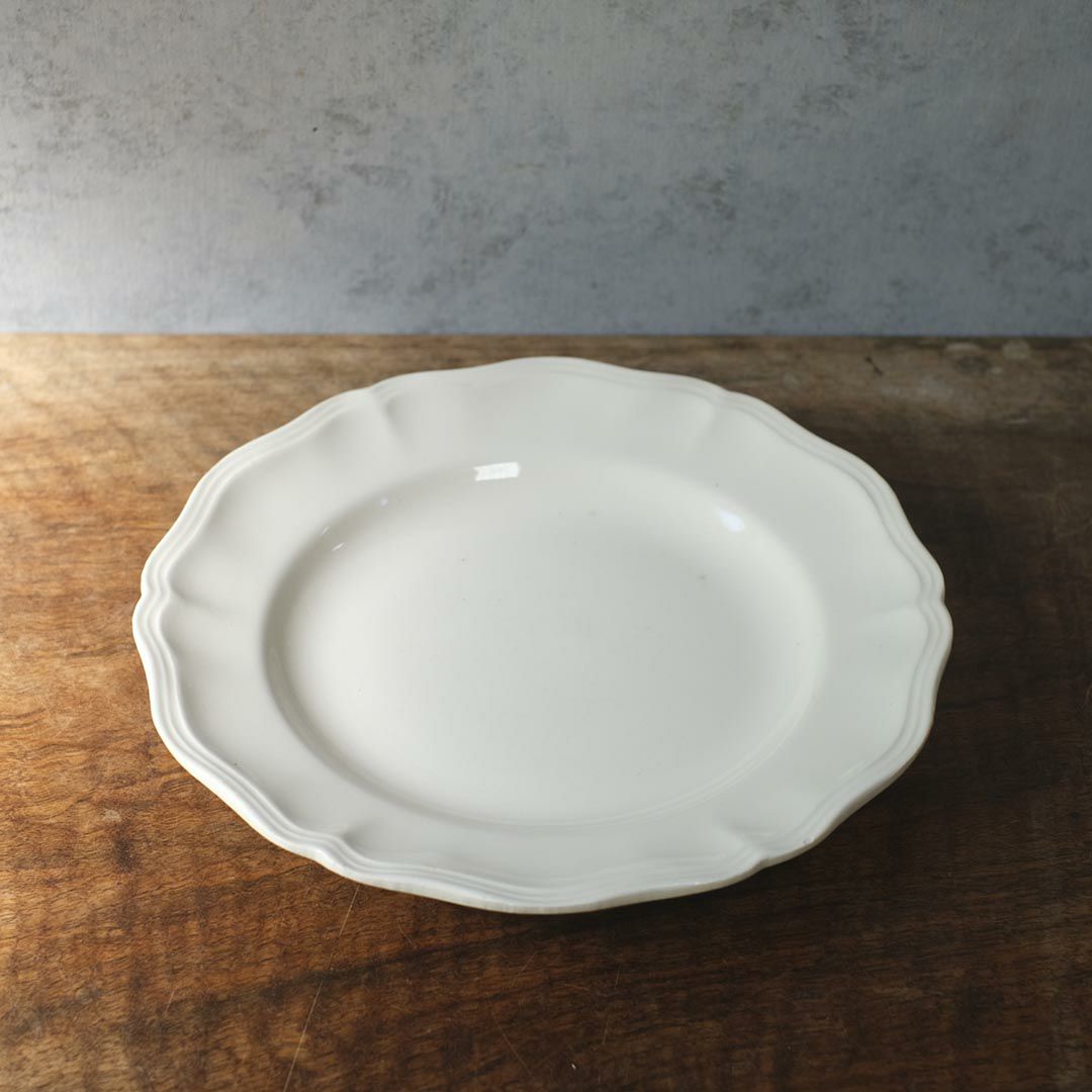 アンティーク皿 フラワーリムプレート 白 花リム皿/アンティーク食器2