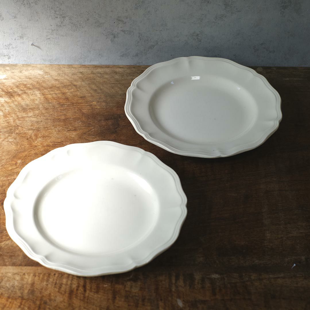 アンティーク皿 フラワーリムプレート 白 花リム皿/アンティーク食器5