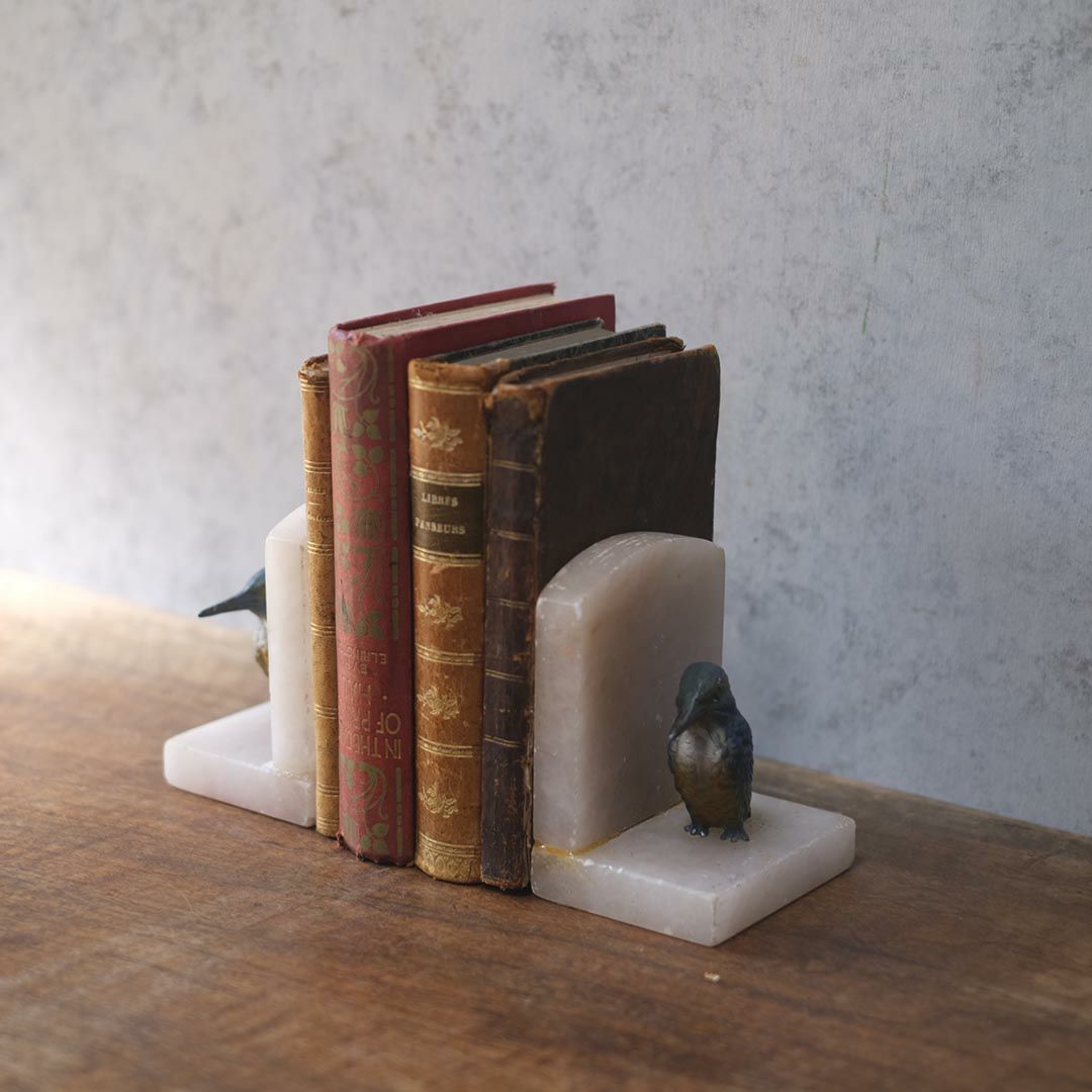 アンティークブックエンド 鳥 大理石1
