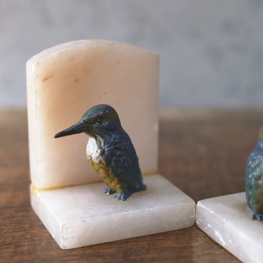 アンティークブックエンド 鳥 大理石4