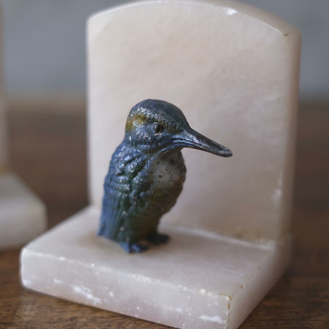 アンティークブックエンド 鳥 大理石5