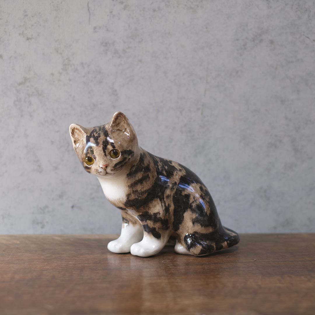 ヴィンテージ ウィンスタンレーキャット/ケンジントンキャット・サビ猫　三毛猫 イギリス 陶芸作家Jenny Winstanley 置物