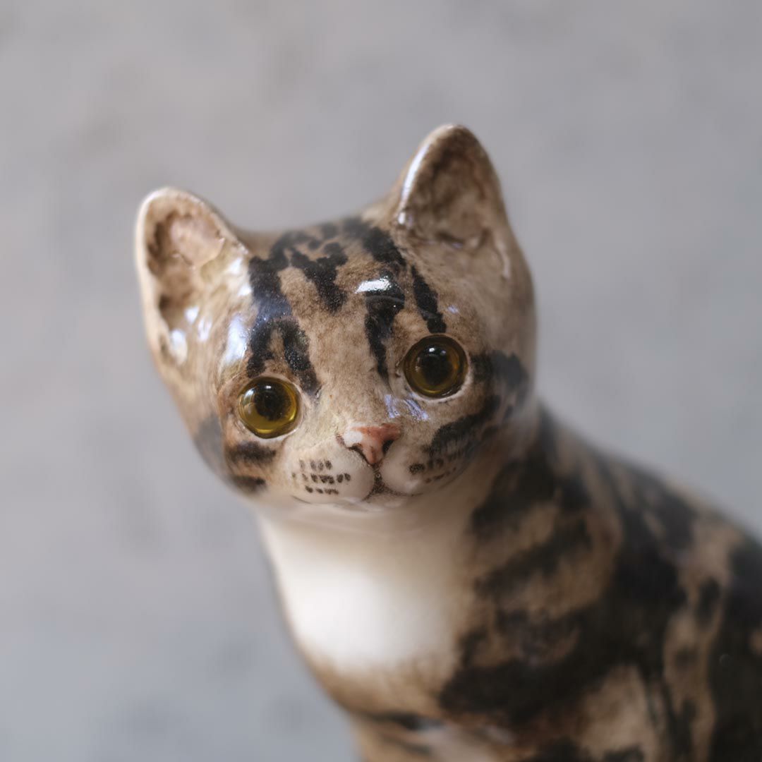 ヴィンテージ ウィンスタンレーキャット/ケンジントンキャット・サビ猫　三毛猫 イギリス 陶芸作家Jenny Winstanley 置物3