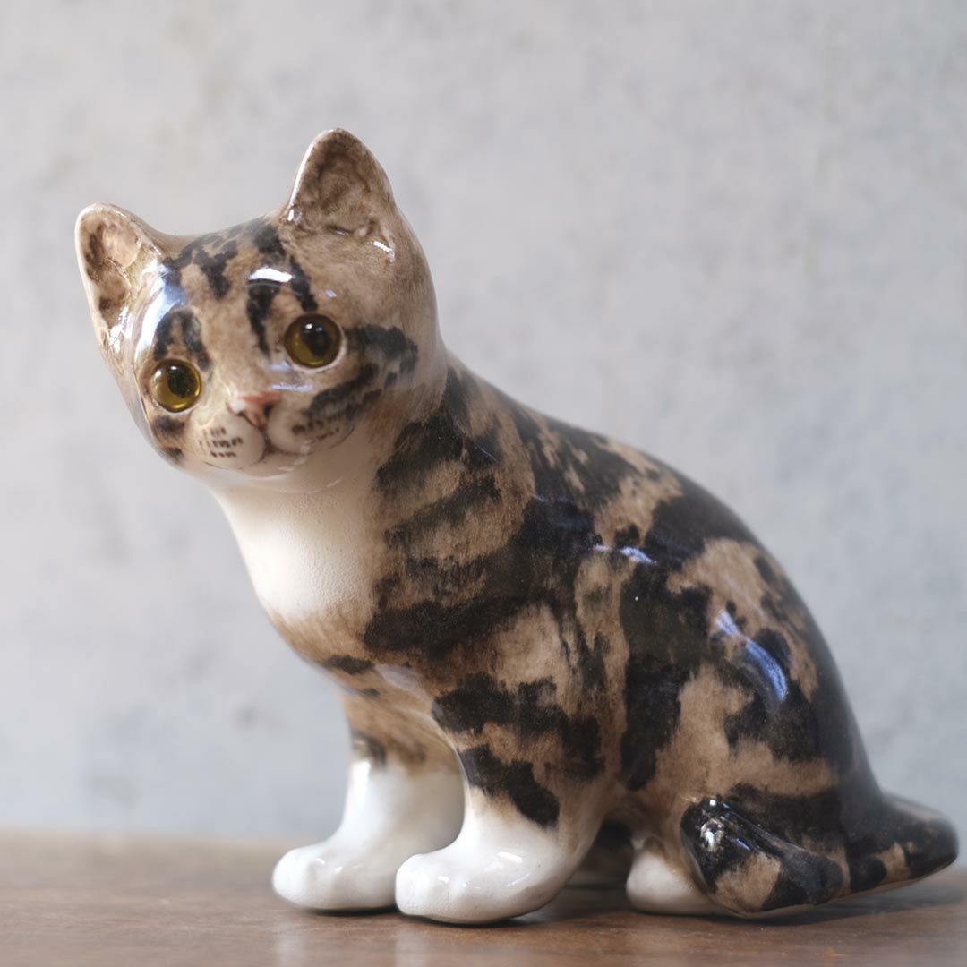 ヴィンテージ ウィンスタンレーキャット/ケンジントンキャット・サビ猫　三毛猫 イギリス 陶芸作家Jenny Winstanley 置物5