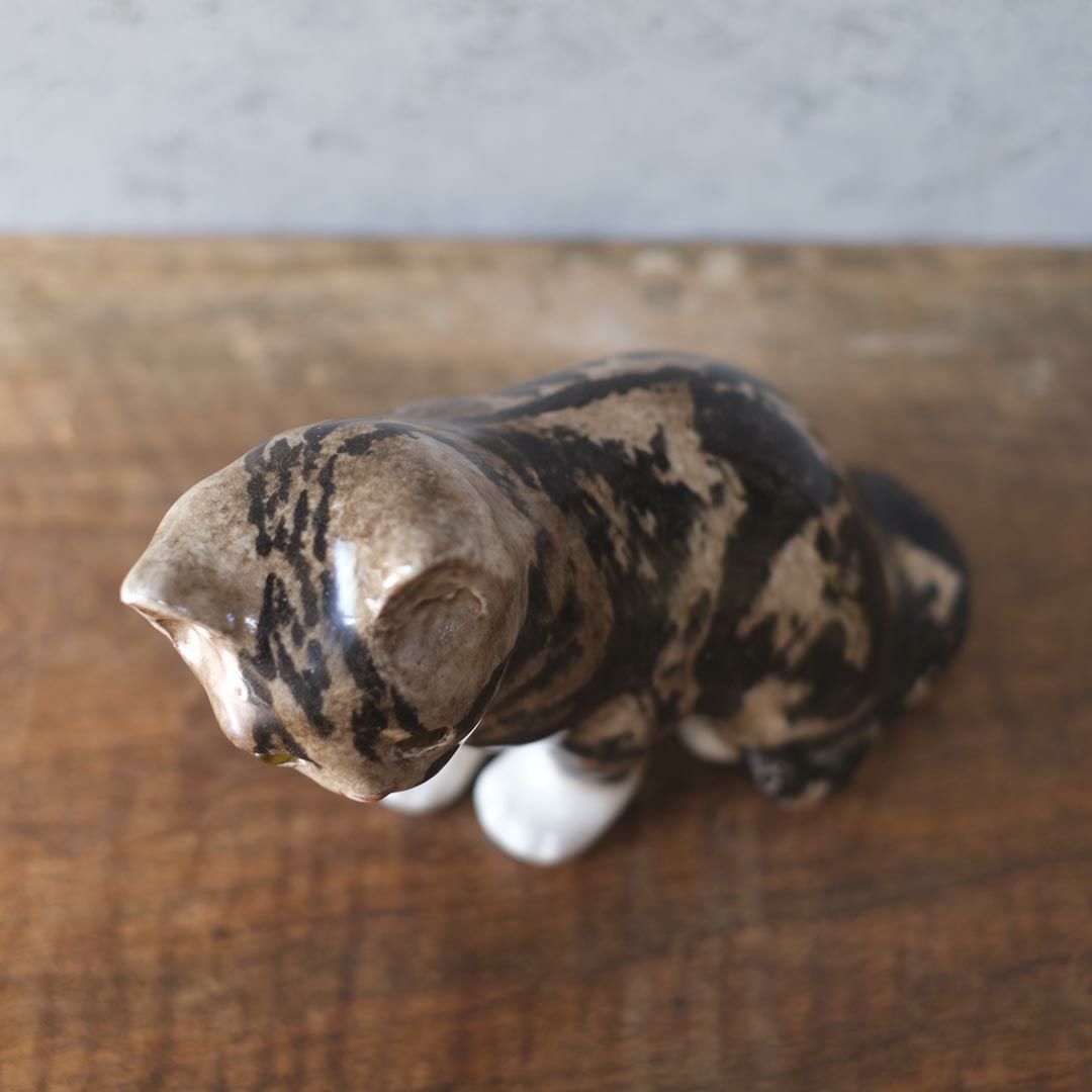 ヴィンテージ ウィンスタンレーキャット/ケンジントンキャット・サビ猫　三毛猫 イギリス 陶芸作家Jenny Winstanley 置物6