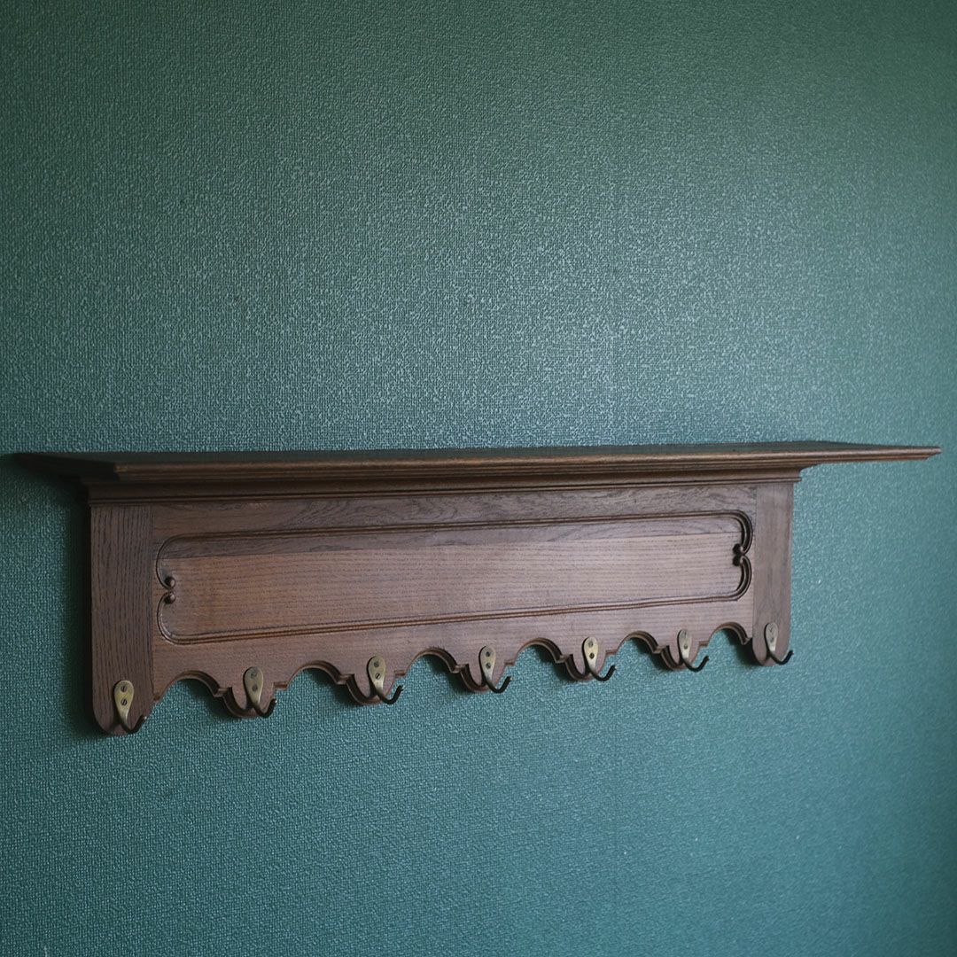 アンティークコートフック フランス 木製 7連フック ウォールハンガー4