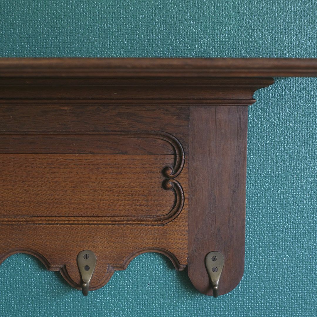 アンティークコートフック フランス 木製 7連フック ウォールハンガー6