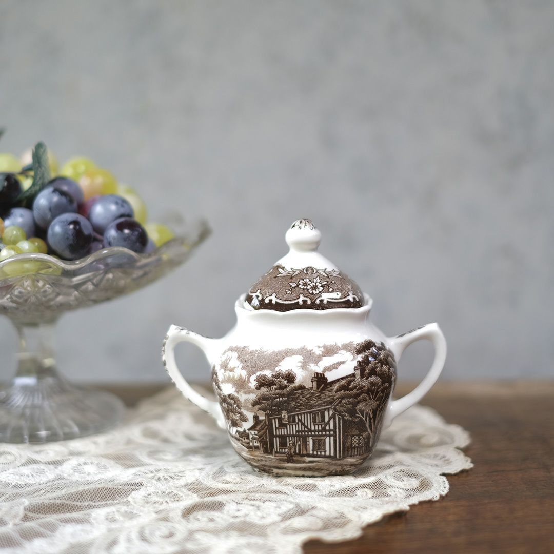 アンティークシュガーポット W.H. Grindley & Co Ltd（グラインドレー）陶器 イギリス