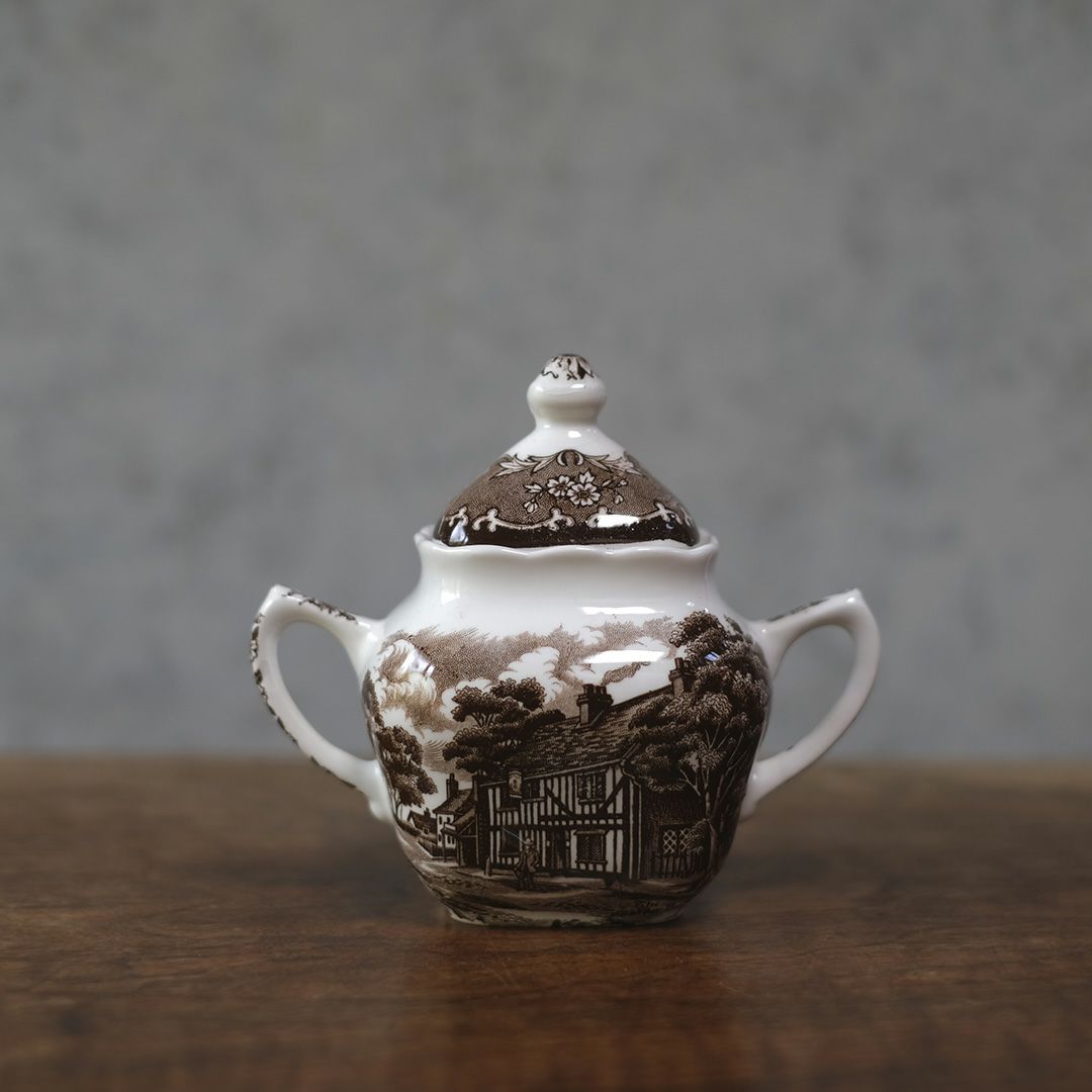 アンティークシュガーポット W.H. Grindley & Co Ltd（グラインドレー）陶器 イギリス1