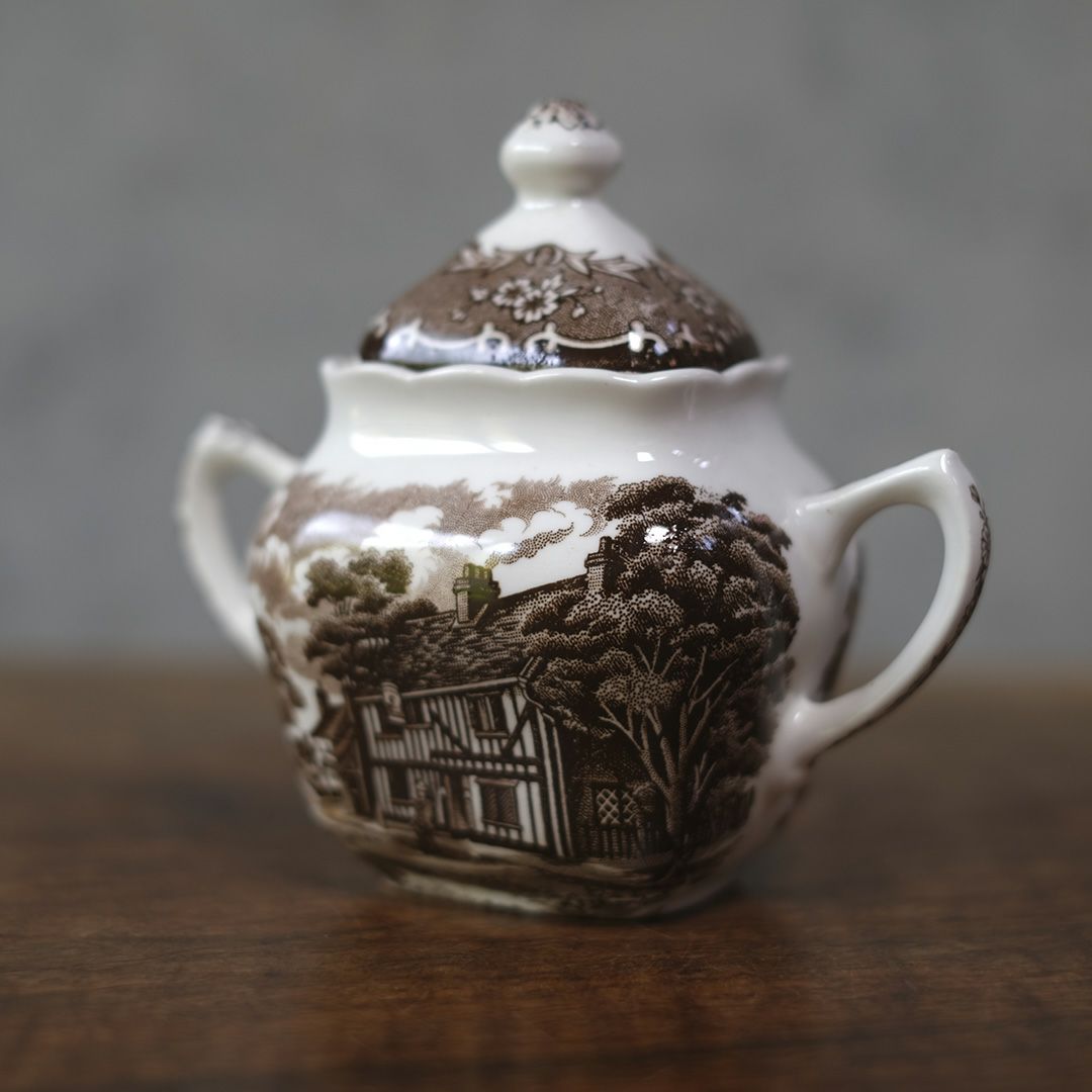 アンティークシュガーポット W.H. Grindley & Co Ltd（グラインドレー）陶器 イギリス3