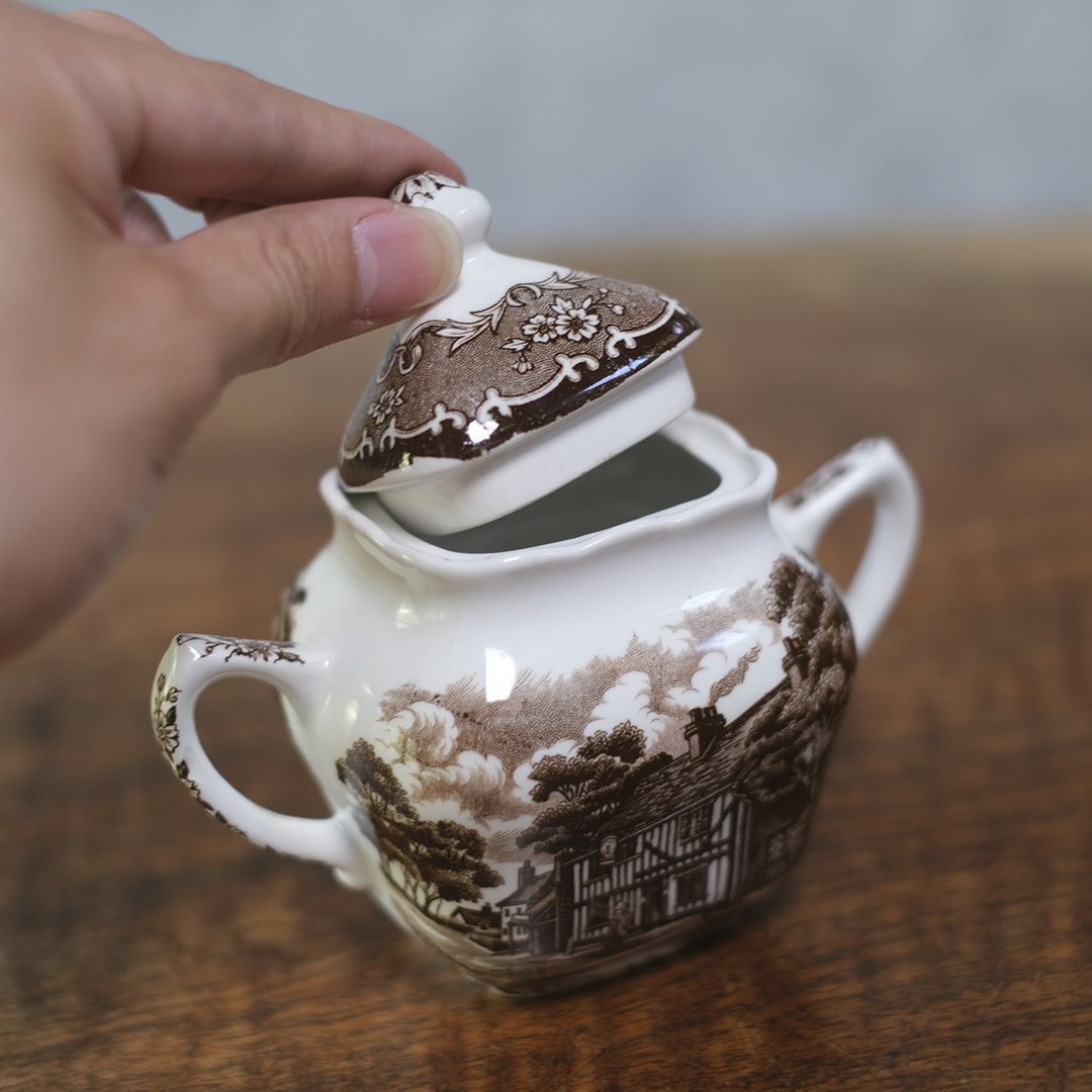 アンティークシュガーポット W.H. Grindley & Co Ltd（グラインドレー）陶器 イギリス5