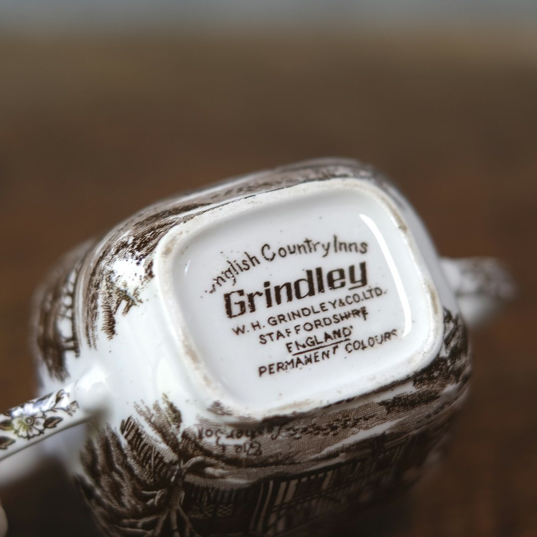アンティークシュガーポット W.H. Grindley & Co Ltd（グラインドレー）陶器 イギリス10
