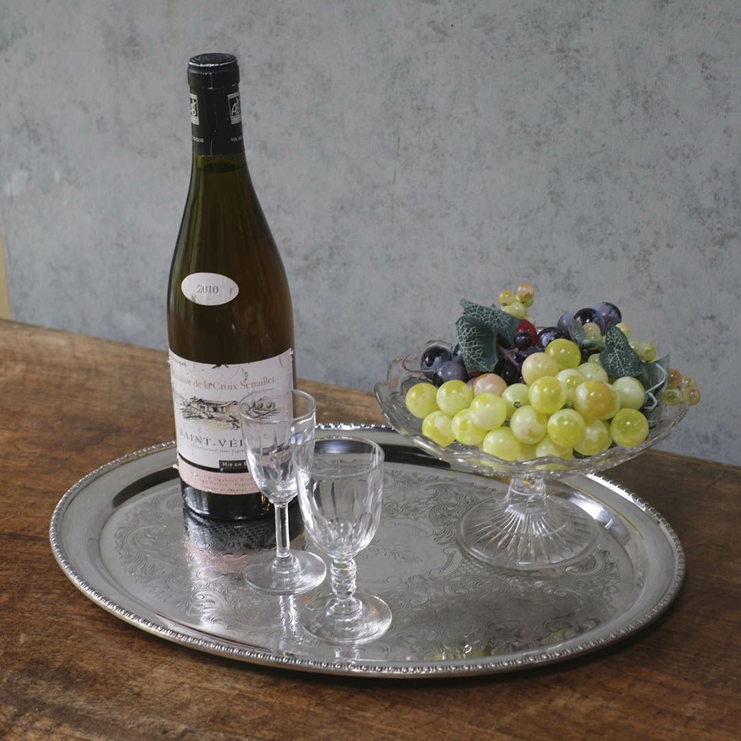 ヴィンテージトレイ シルバープレート イギリス ティートレイ1