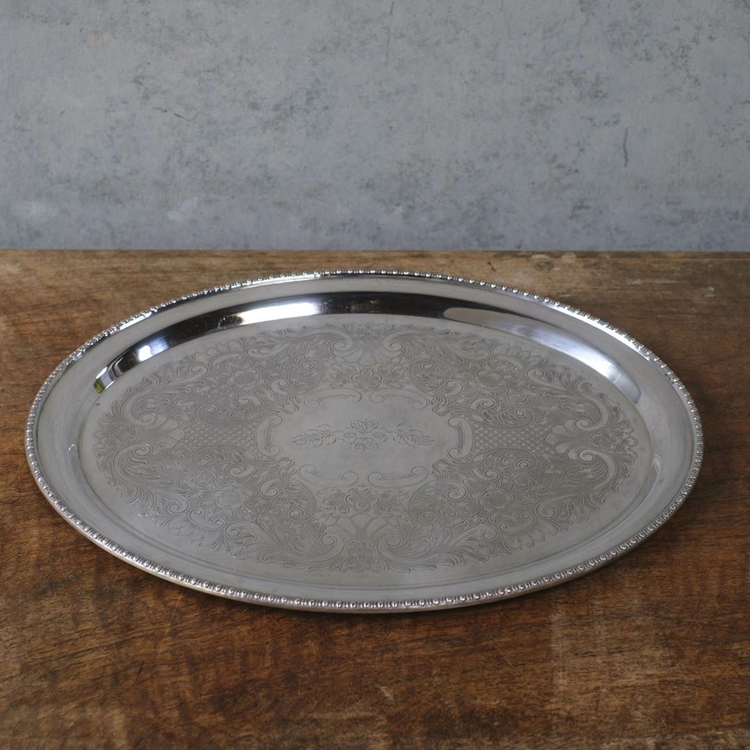 ヴィンテージトレイ シルバープレート イギリス ティートレイ2