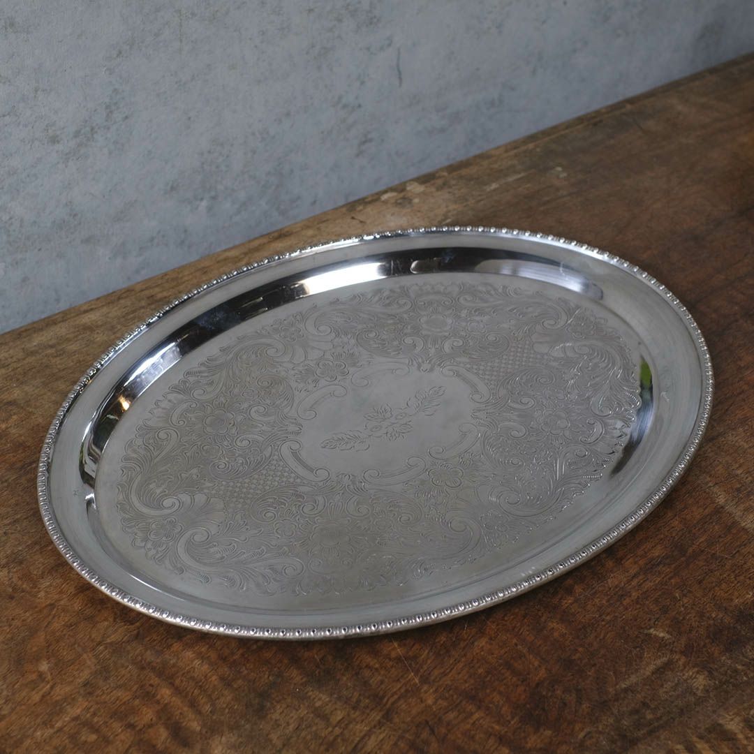 ヴィンテージトレイ シルバープレート イギリス ティートレイ3