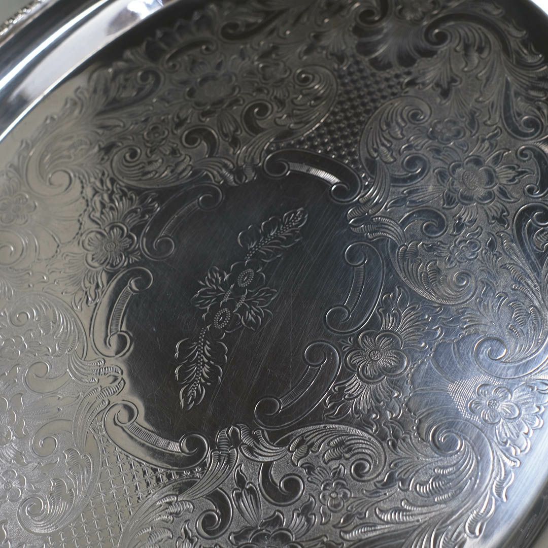 ヴィンテージトレイ シルバープレート イギリス ティートレイ6