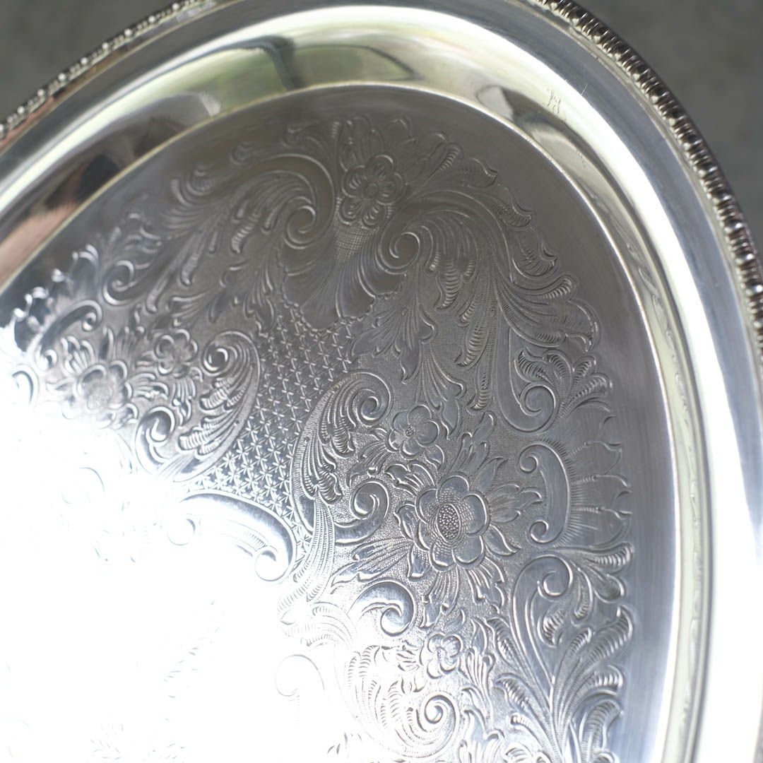 ヴィンテージトレイ シルバープレート イギリス ティートレイ7