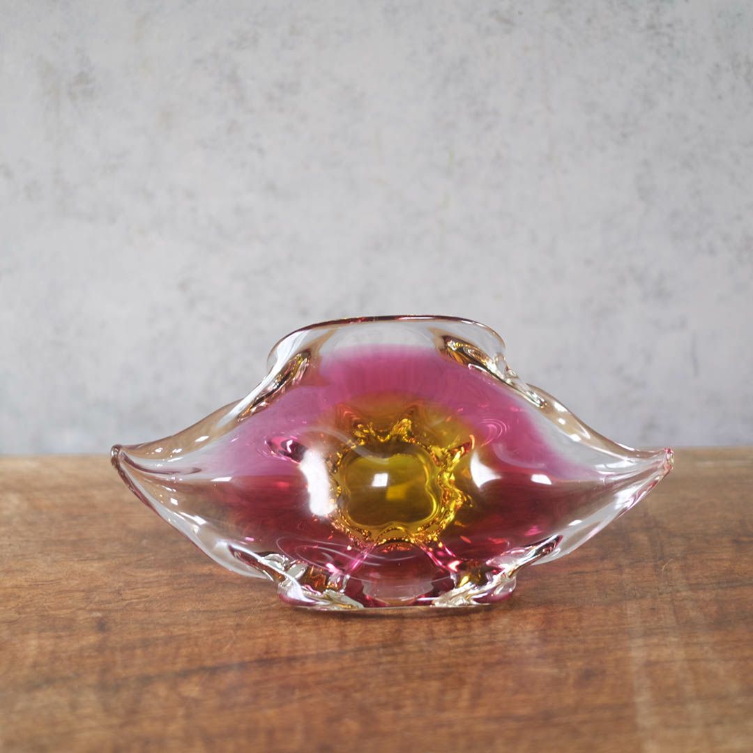 ヴィンテージ MURANOガラスボウル 赤 イタリア 灰皿5