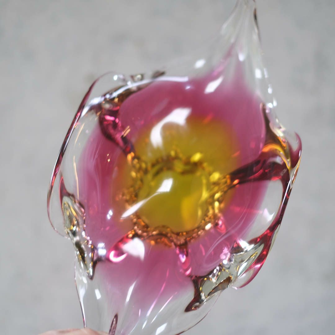 ヴィンテージ MURANOガラスボウル 赤 イタリア 灰皿7