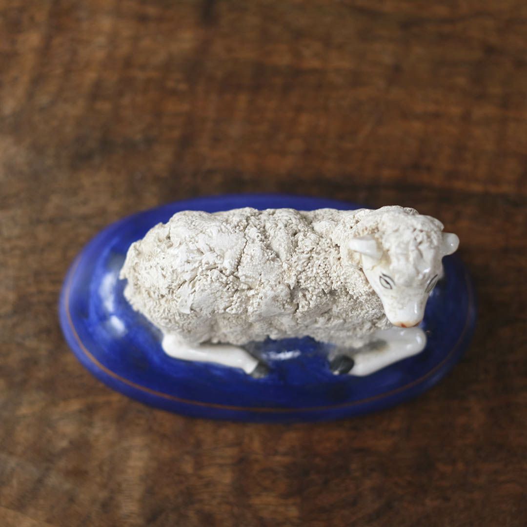 アンティーク スタッフォードシャーシープ ミニ 陶器の置物 羊 フィギュリン8