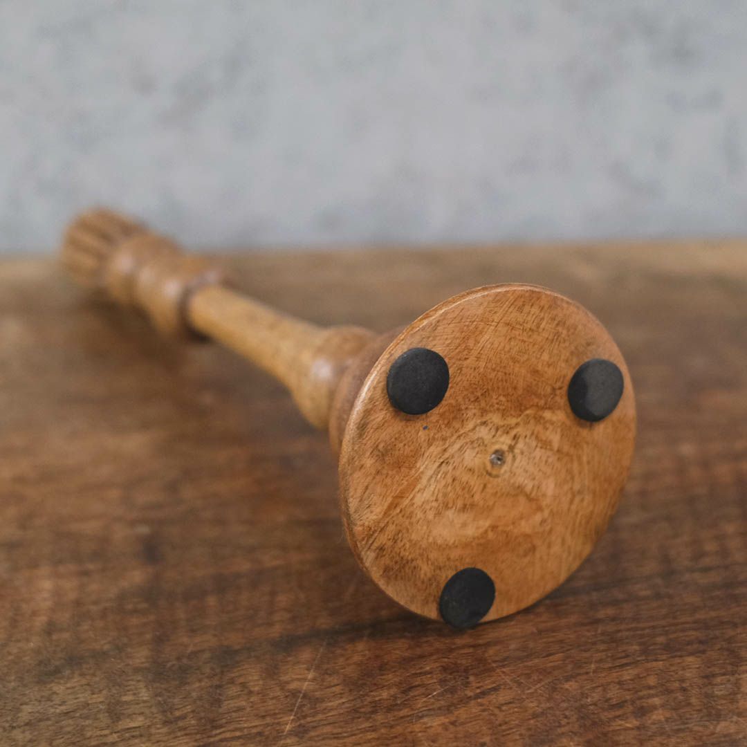 ウッドキャンドルスタンド 天然木 アンティーク風 手作り 燭台 L4