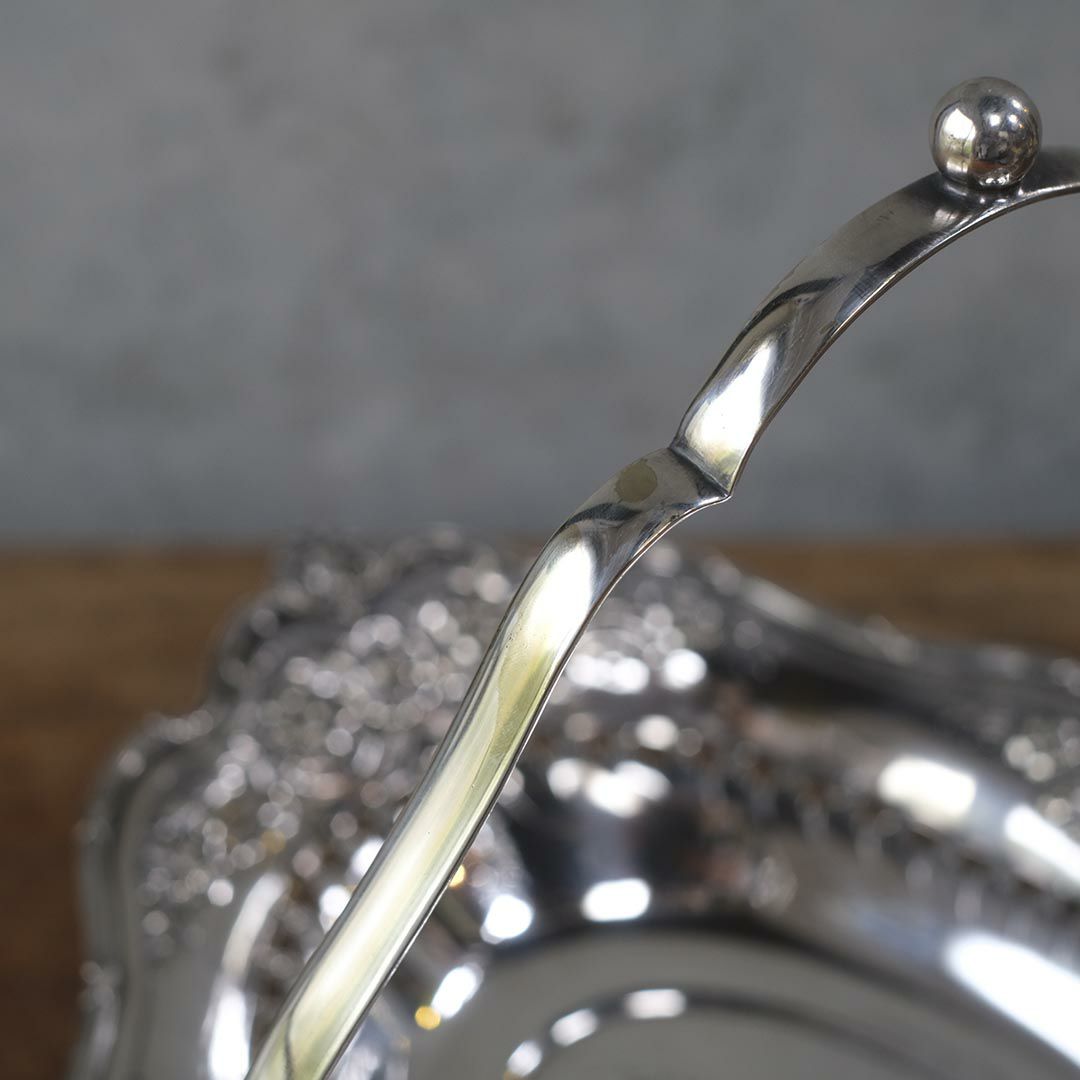 アンティークシルバープレート ハンドル付きフルーツバスケット11