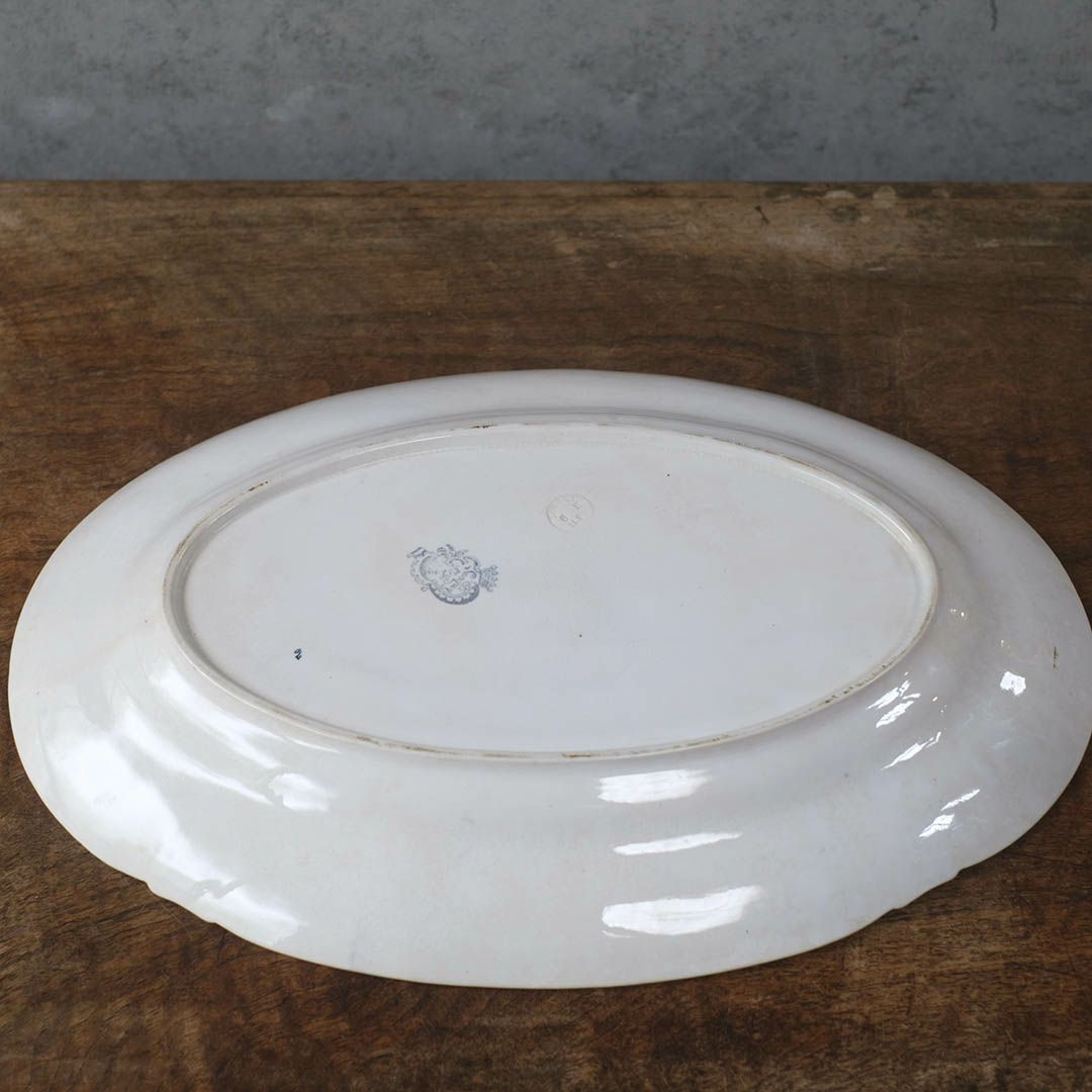 アンティークオーバル皿 LONGWY窯 北フランス ロンウィーで1930年頃作られた器/アンティーク食器8