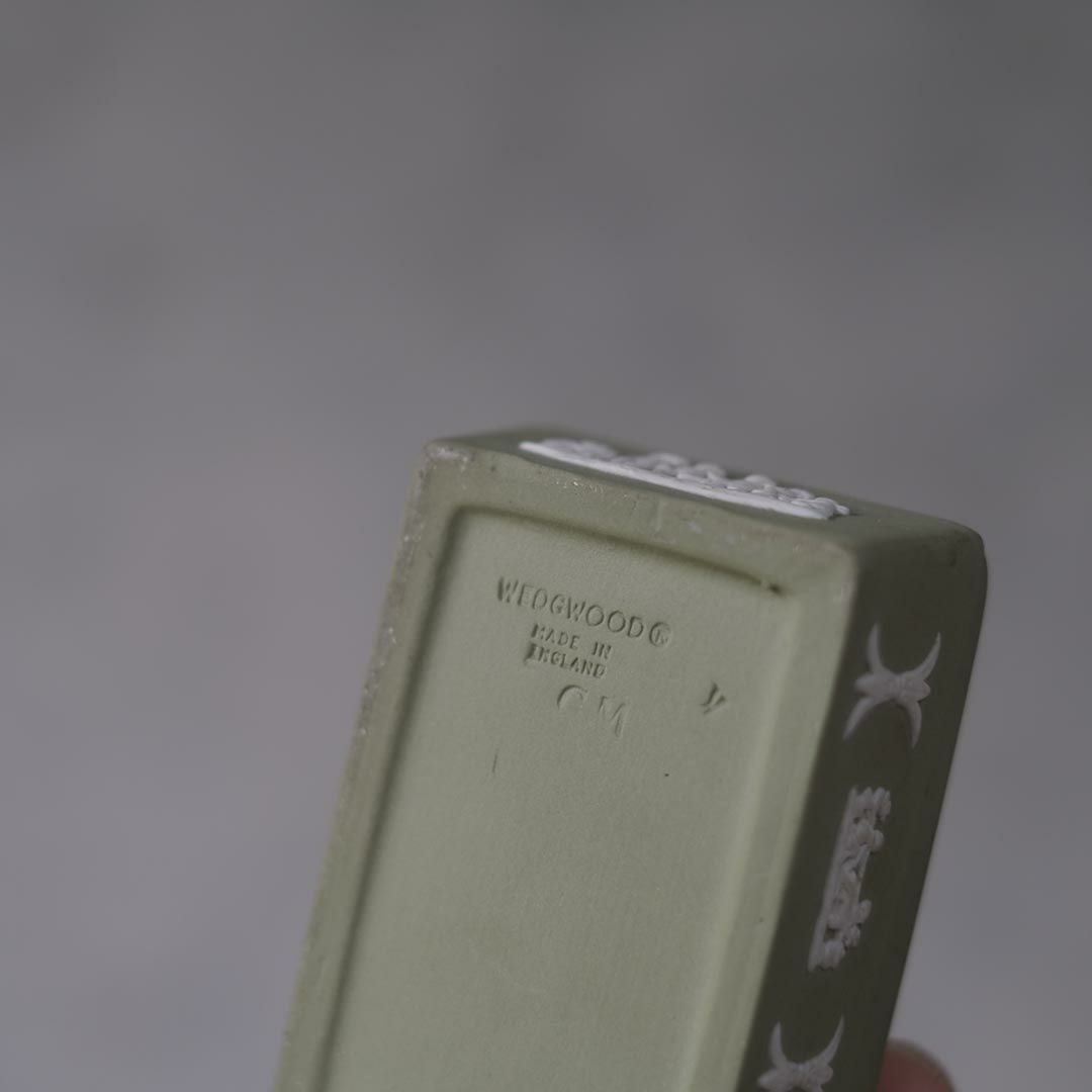 ヴィンテージ WEDGWOODジャスパー トリンケットボックス セージグリーン8