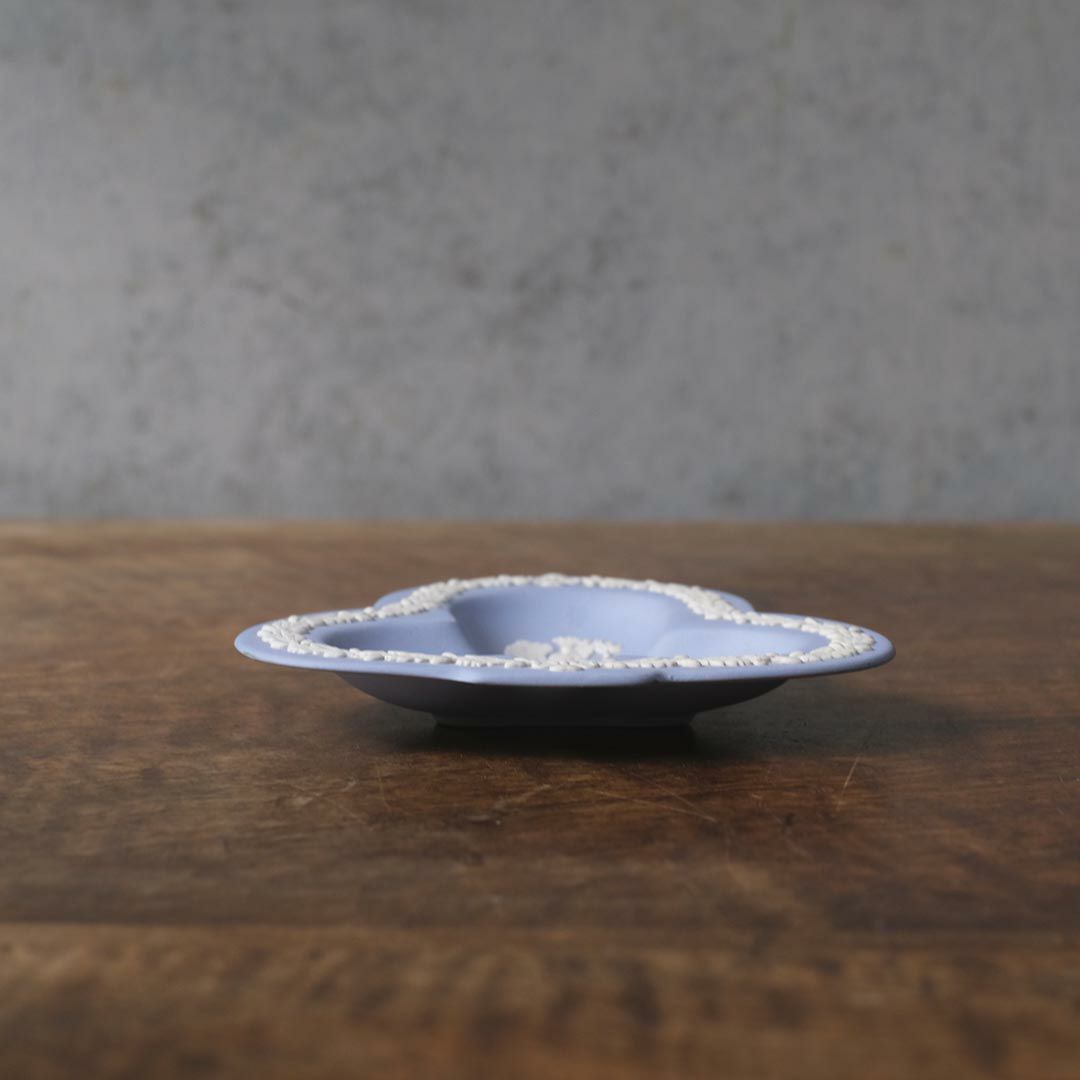 ヴィンテージ WEDGWOODジャスパー プレート ストーンウェア クローバー型 イギリス7