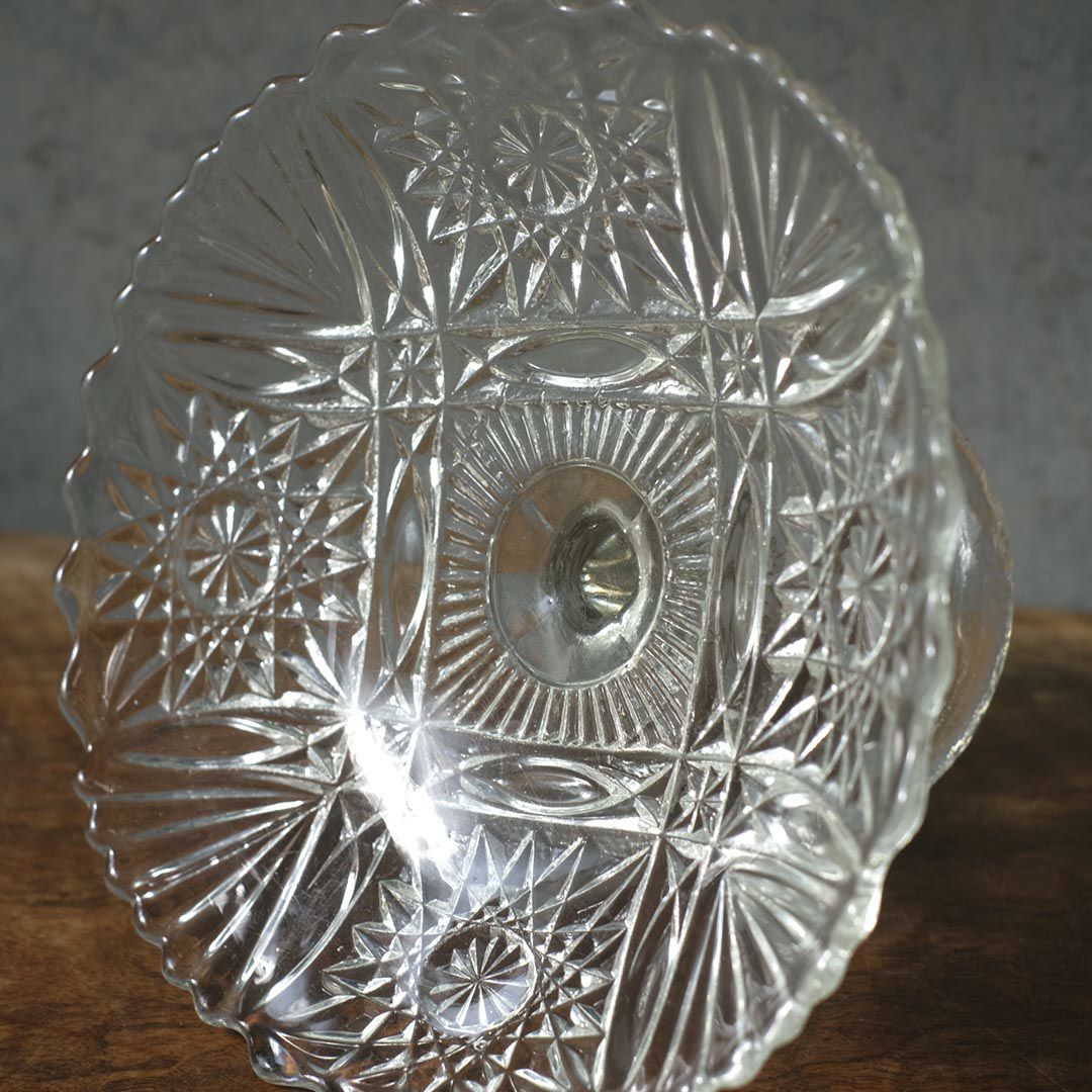 アンティークガラスケーキトレイスタンド イギリス 果物コンポート3