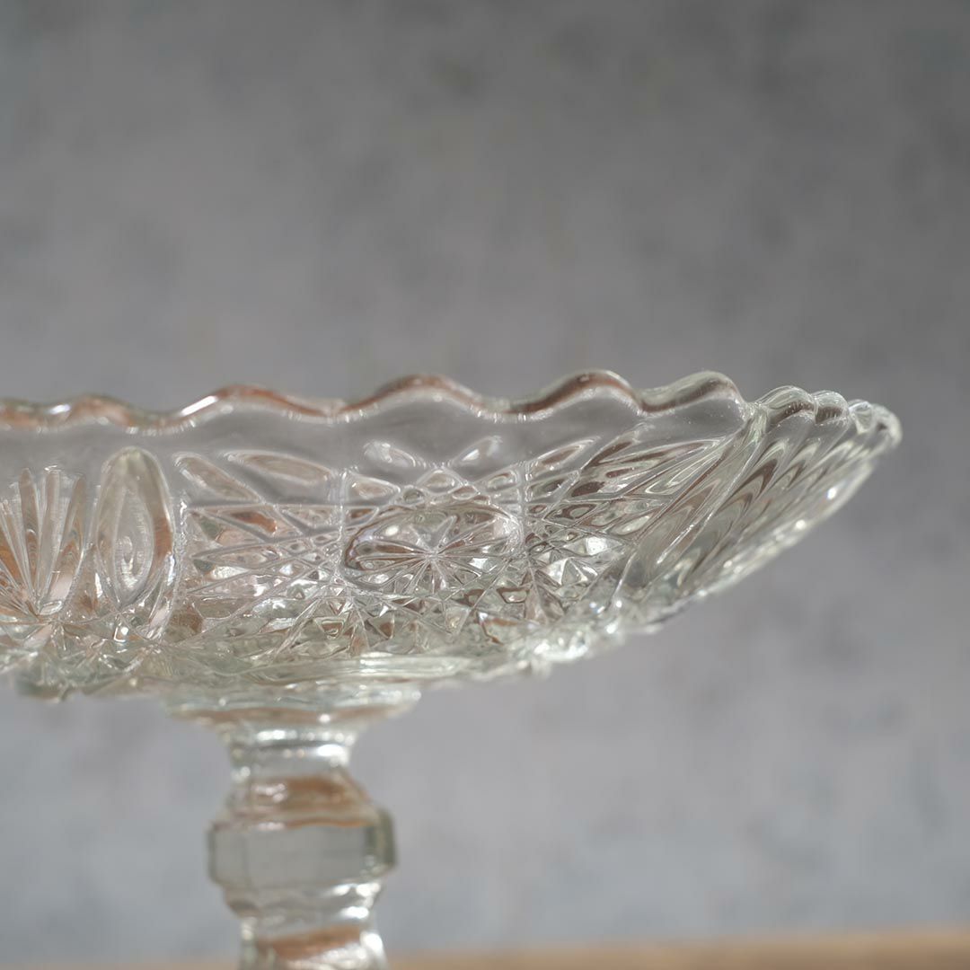 アンティークガラスケーキトレイスタンド イギリス 果物コンポート4