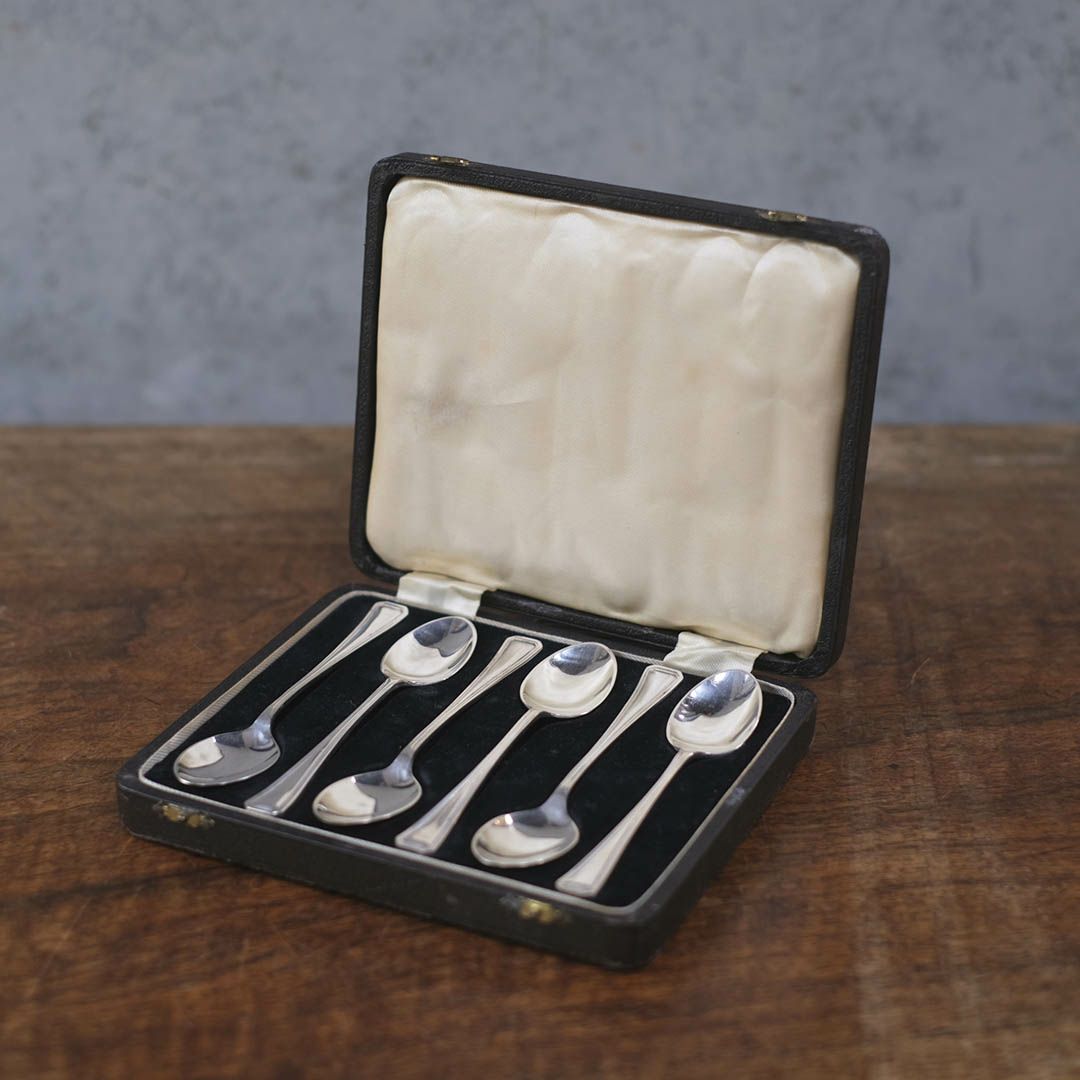 アンティーク ティースプーンセットボックス シルバープレート 銀メッキ イギリス1