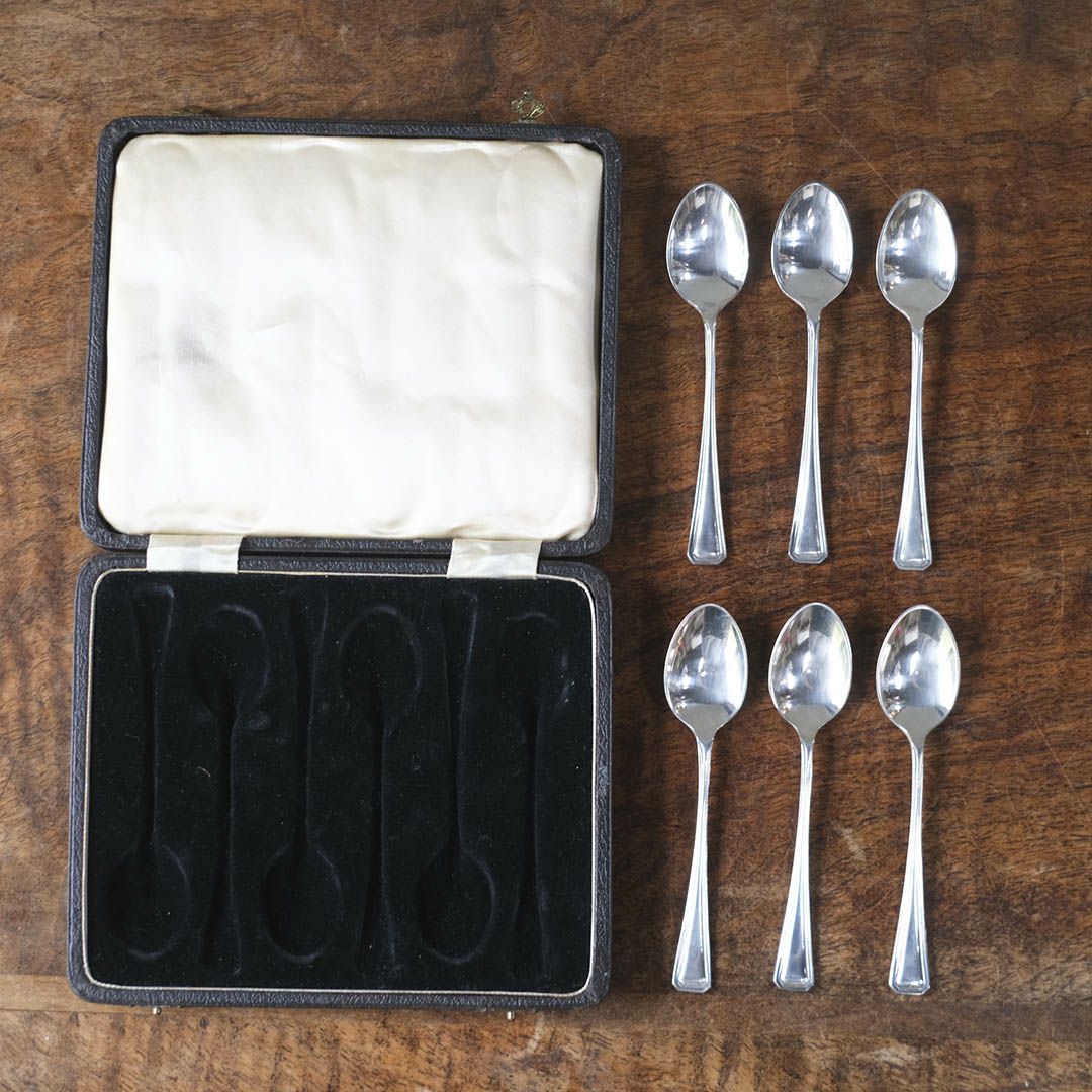 アンティーク ティースプーンセットボックス シルバープレート 銀メッキ イギリス3