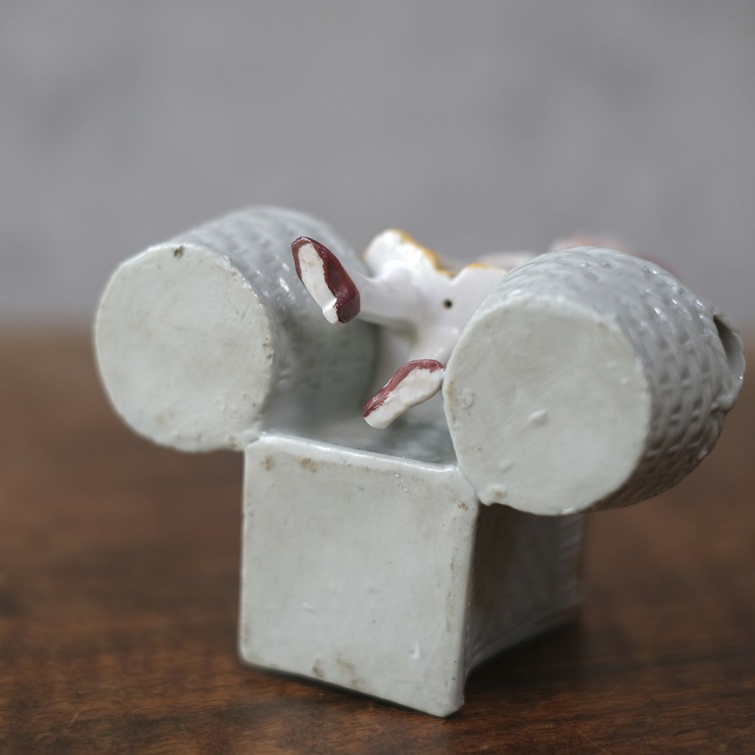 アンティーク陶器の人形 サリエール 調味料入れ フランス12