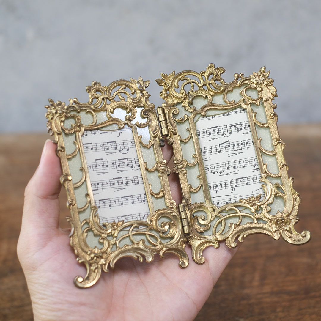 アンティ―クフォトフレーム ロココ 真鍮透かし装飾 写真立て フランス6